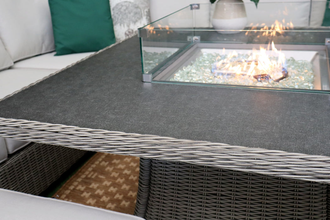 Verona Deluxe Curved Corner Firepit Suite