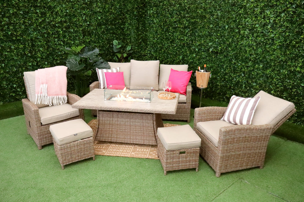 Madrid Reclining 6pc Firepit Sofa Suite