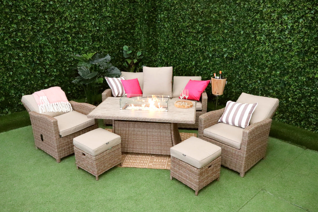 Madrid Reclining 6pc Firepit Sofa Suite
