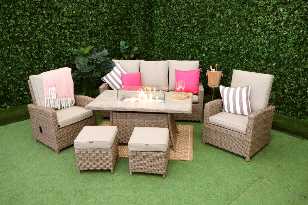Madrid Reclining 6pc Firepit Sofa Suite