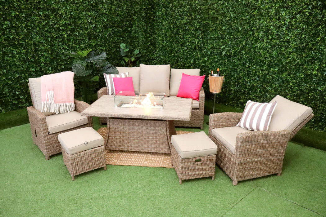 Madrid Reclining 6pc Firepit Sofa Suite