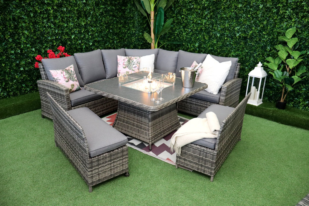 Monaco Curved Corner Firepit Suite