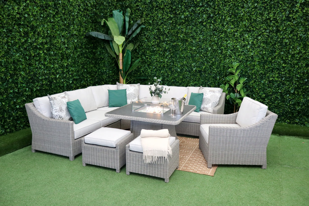 Verona Deluxe Curved Corner Firepit Suite