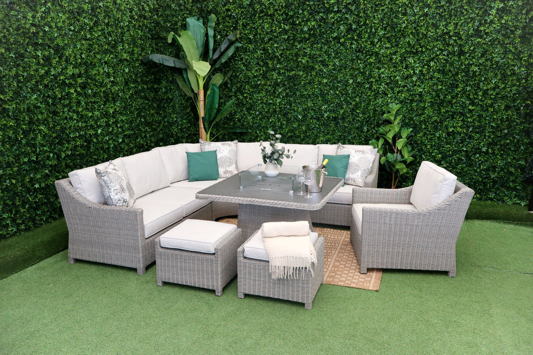 Verona Deluxe Curved Corner Firepit Suite
