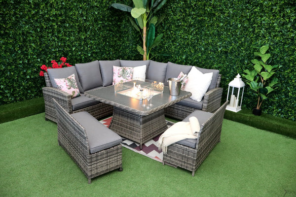 Monaco Curved Corner Firepit Suite