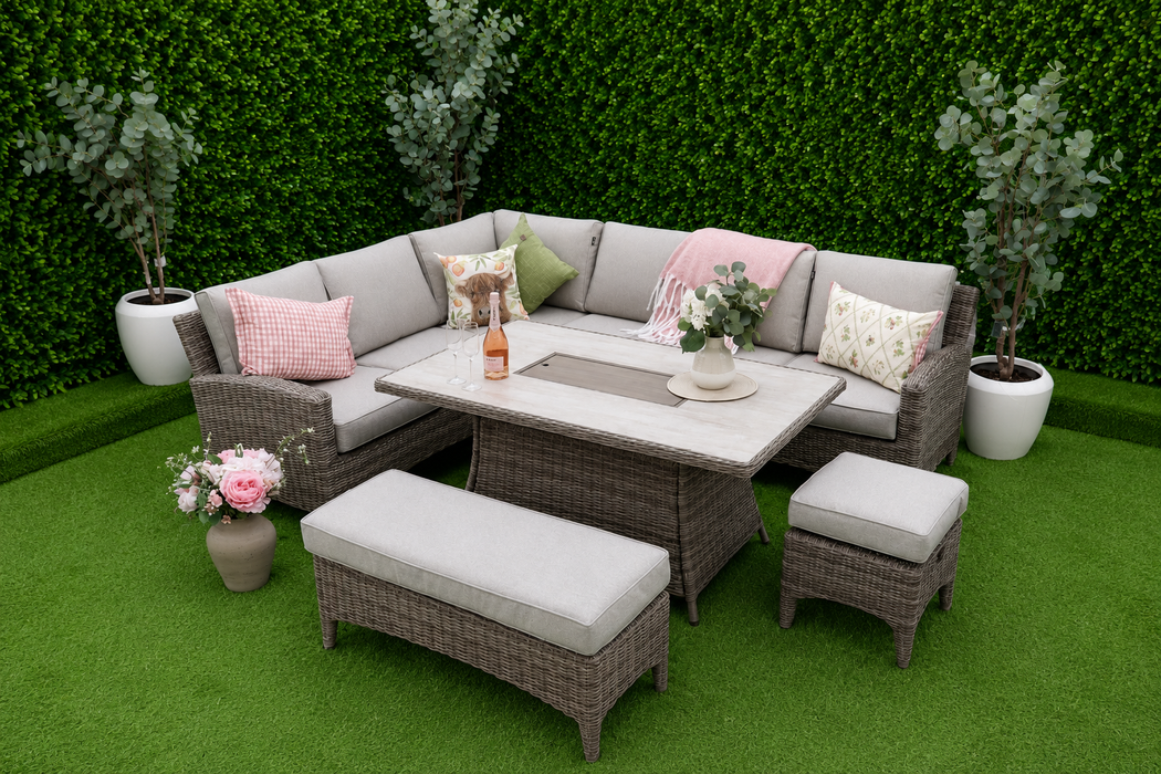 Amalfi L-Corner Fire Pit Suite
