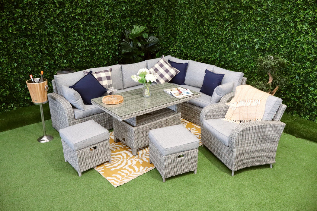 Tuscany L-Corner with Armchair Grey