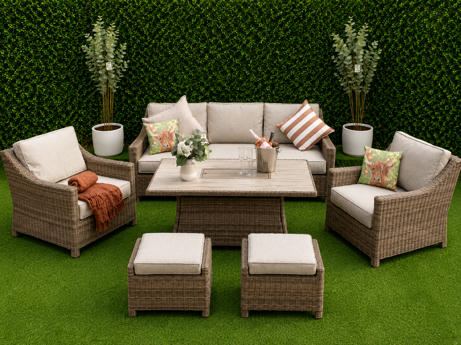 Amalfi Deluxe Six Piece Firepit Sofa Suite