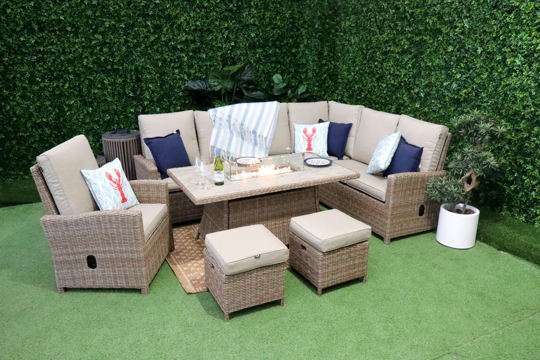 Madrid L-Corner Reclining Firepit Suite