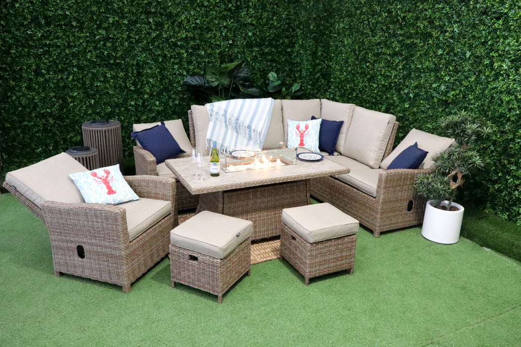 Madrid L-Corner Reclining Firepit Suite