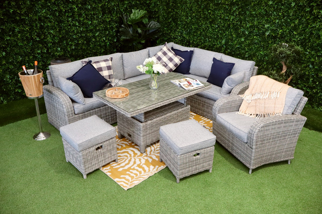 Tuscany L-Corner with Armchair Grey