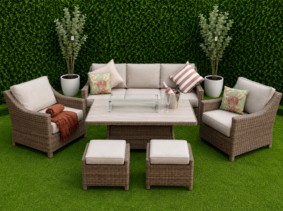 Amalfi Deluxe Six Piece Firepit Sofa Suite