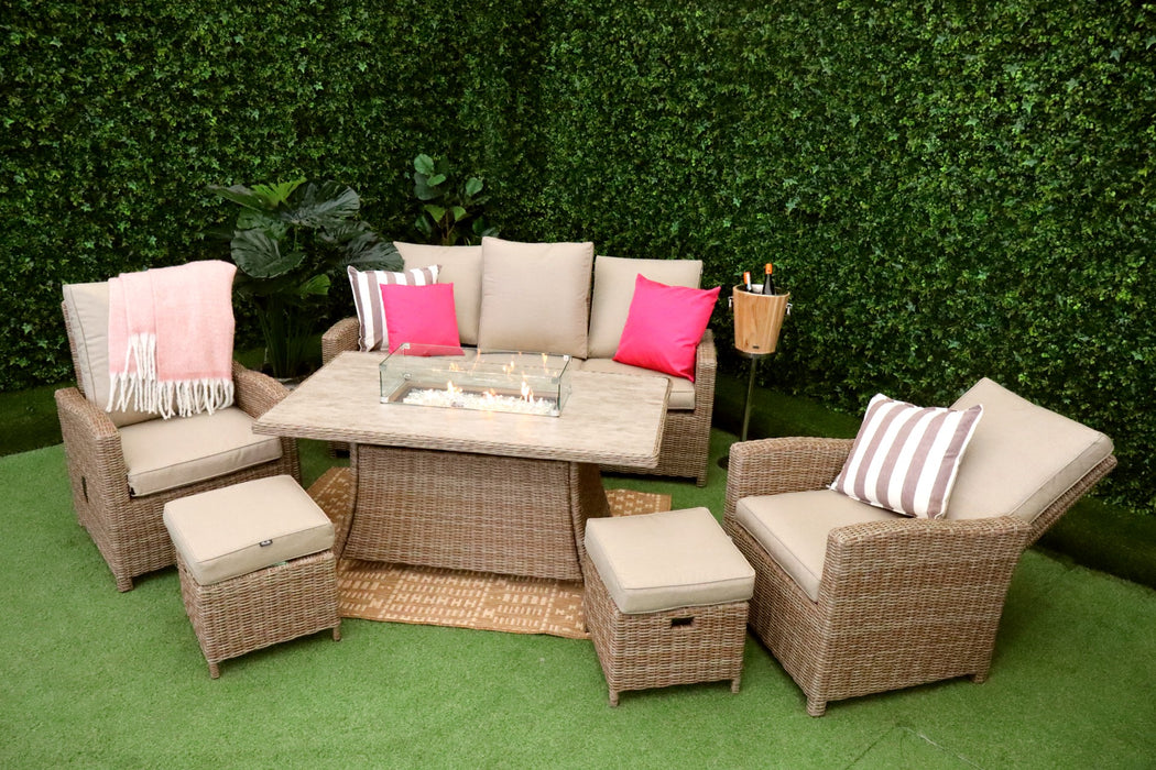 Madrid Reclining 6pc Firepit Sofa Suite