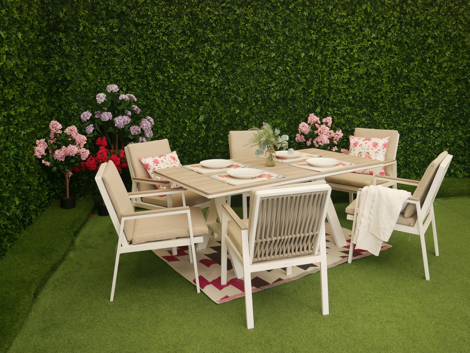 Cannes Six Seater White