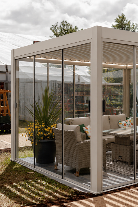 Hampton 3m x 4m Glass Pavilion Sand