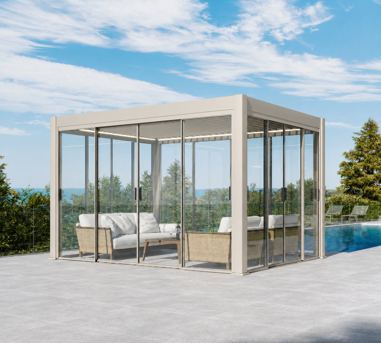Hampton 3m x 4m Glass Pavilion Sand