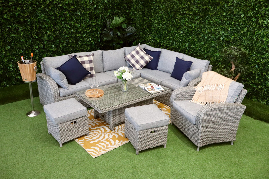 Tuscany L-Corner with Armchair Grey