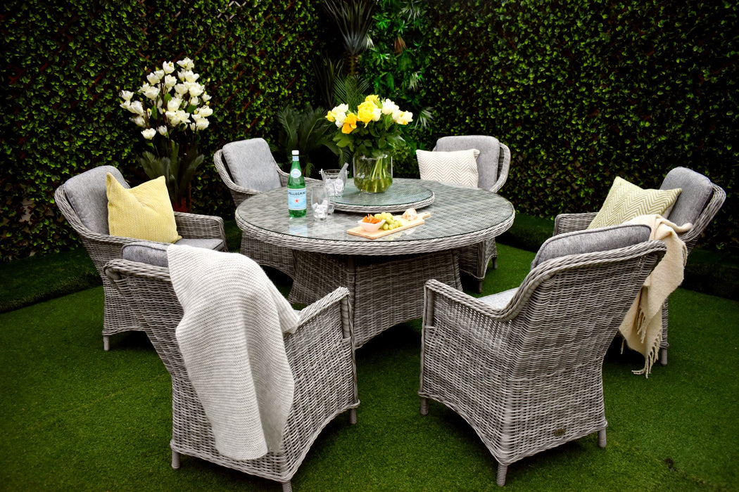 Tuscany Six Seater Dining Suite Grey