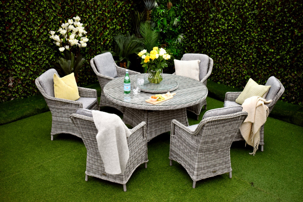 Tuscany Six Seater Dining Suite Grey