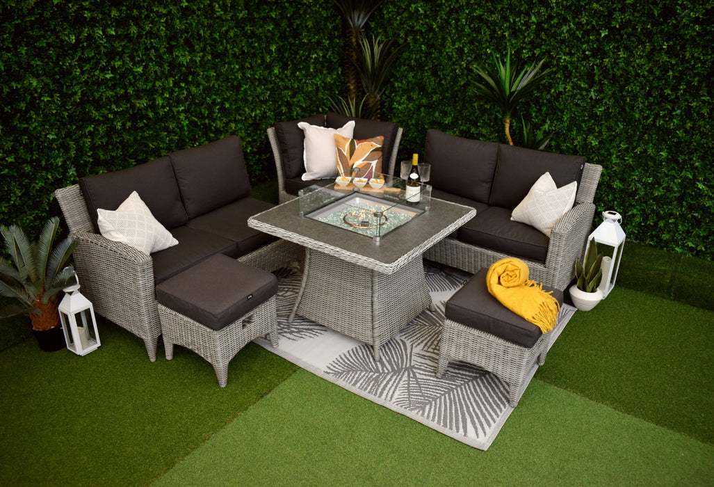 Verona Compact Fire Pit Suite Charcoal