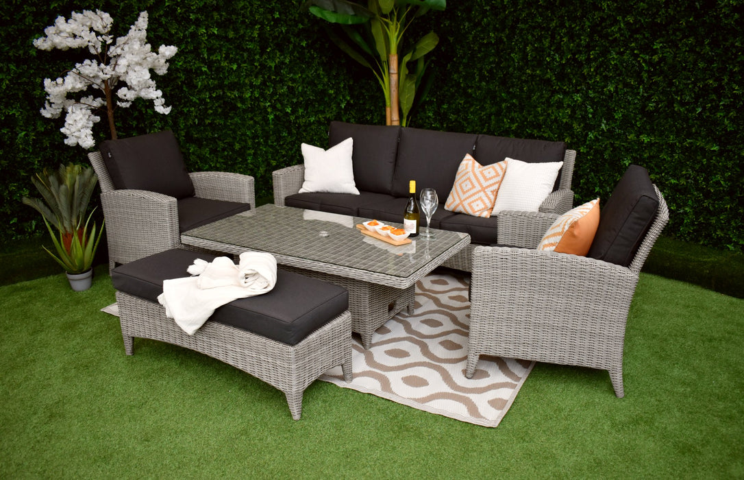 Verona Five Piece Sofa Charcoal Suite