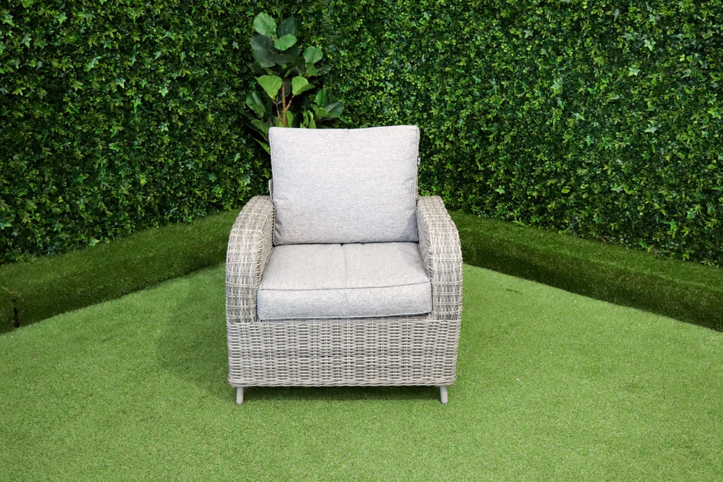 Tuscany L-Corner Fire Pit with Armchair Grey