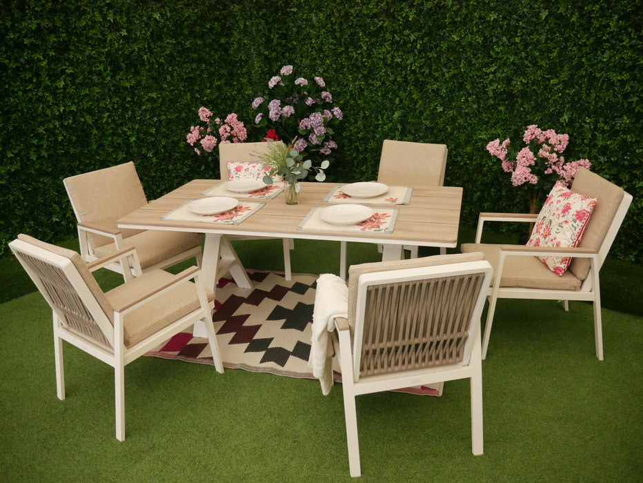 Cannes Six Seater White
