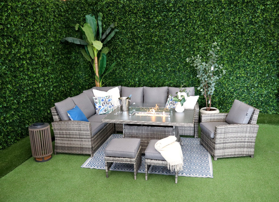 Monaco L-Corner Firepit Suite