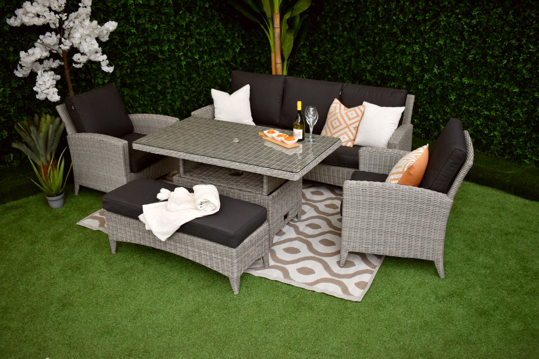 Verona Five Piece Sofa Charcoal Suite