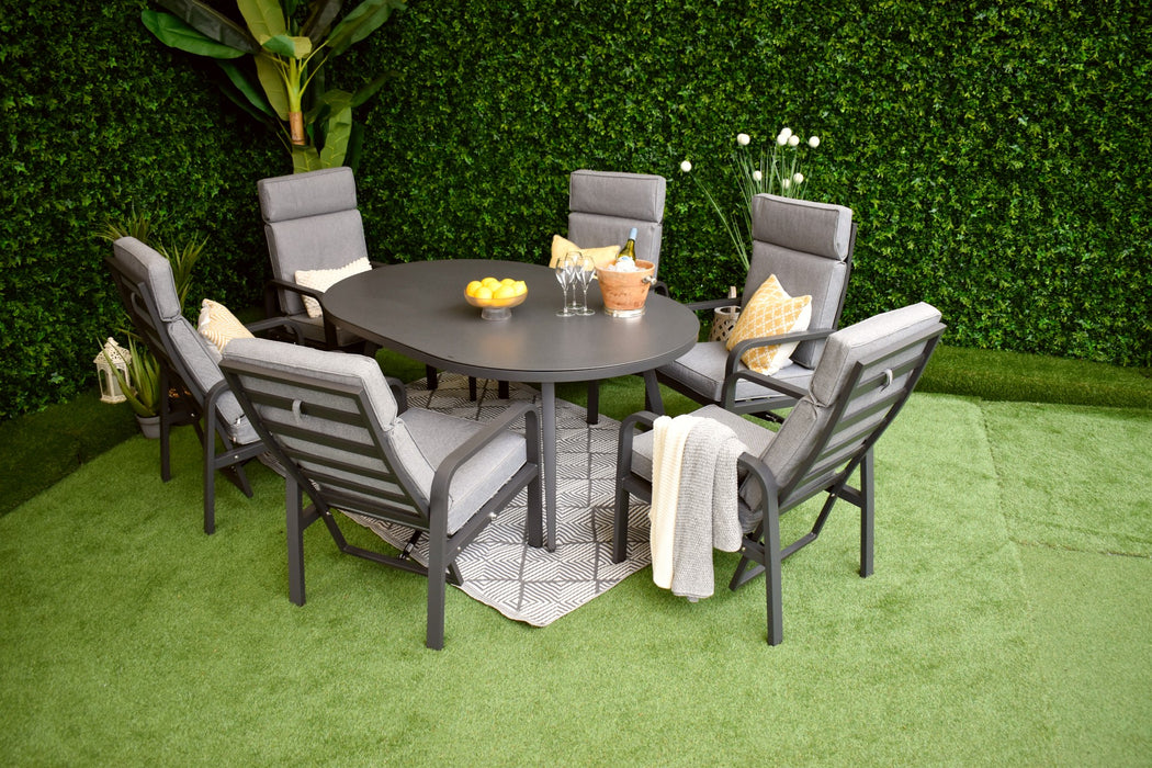 6 seater garden table and reclining chairs discount