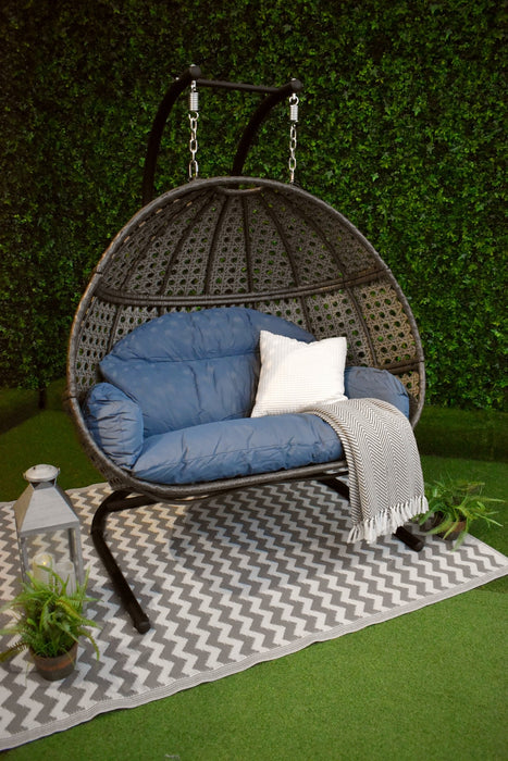 Monaco Compact Fire Pit Suite and Double Hanging Egg Chair