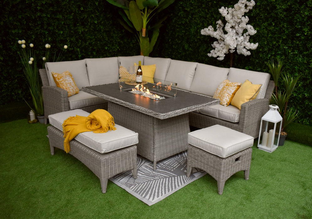 Verona L-Corner Fire Pit Suite