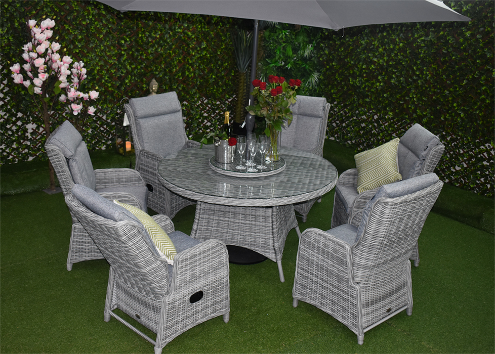 Tuscany Six Seater Reclining Suite Grey