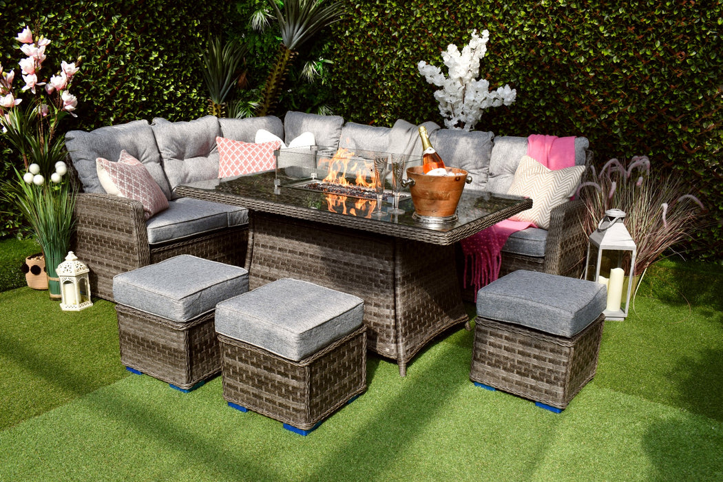 Algarve L-Corner Fire Pit Suite
