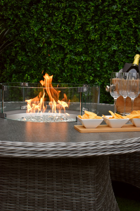 Tuscany Eight Dining Charcoal Firepit Suite