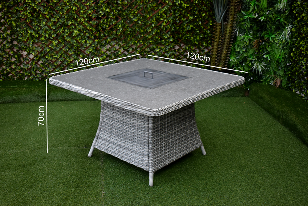 Tuscany 120cm x 120cm Firepit Table