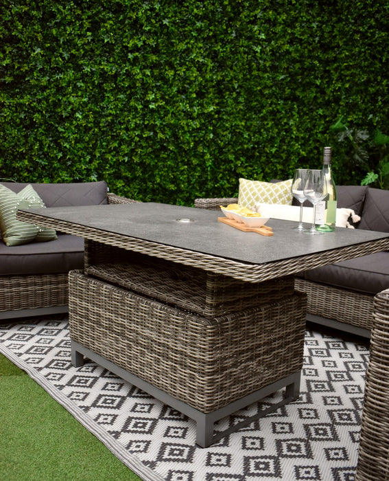 Rising Table Maze Rattan Florence Dining Set Adjustable Table Maze