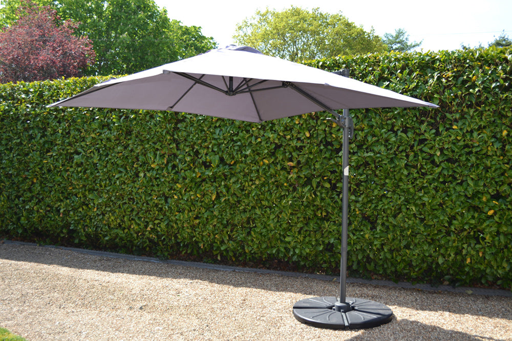 Mini Roma 2.5m Square Cantilever Grey — Euro Garden and Home