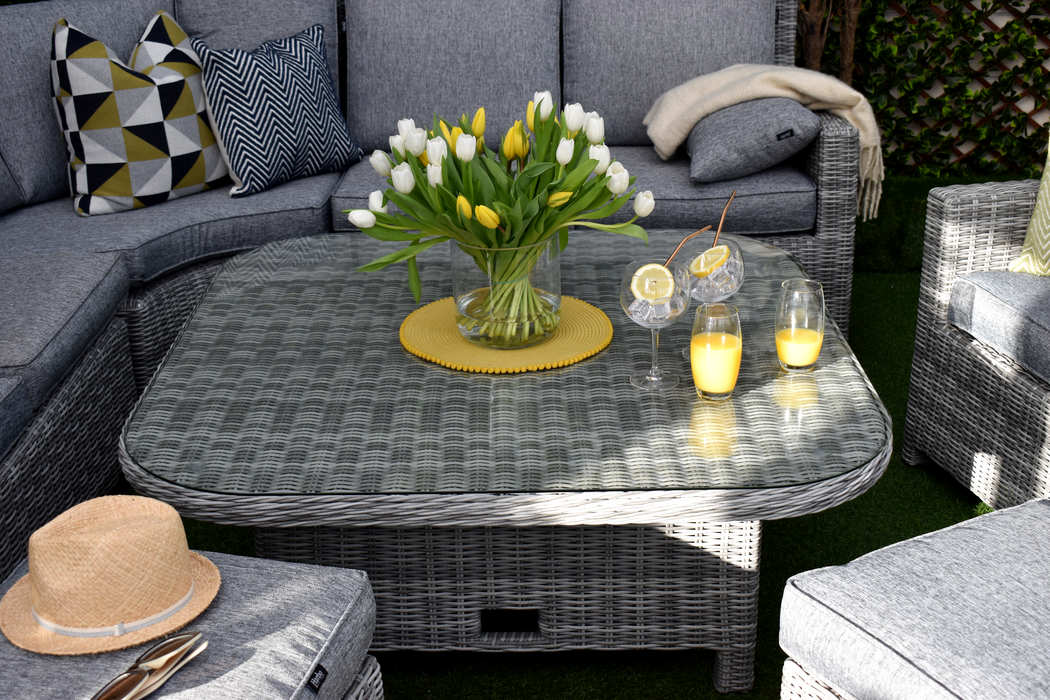 Tuscany Seven Piece Curved Corner Grey
