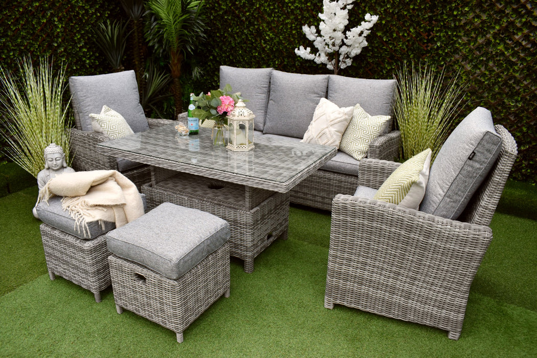 Tuscany Six Piece Reclining Sofa Suite Grey