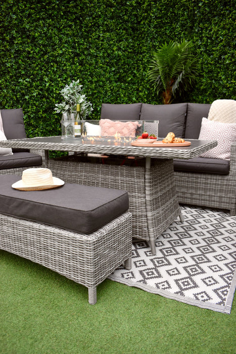 Tuscany Reclining 5pc Sofa Fire Pit Suite Charcoal