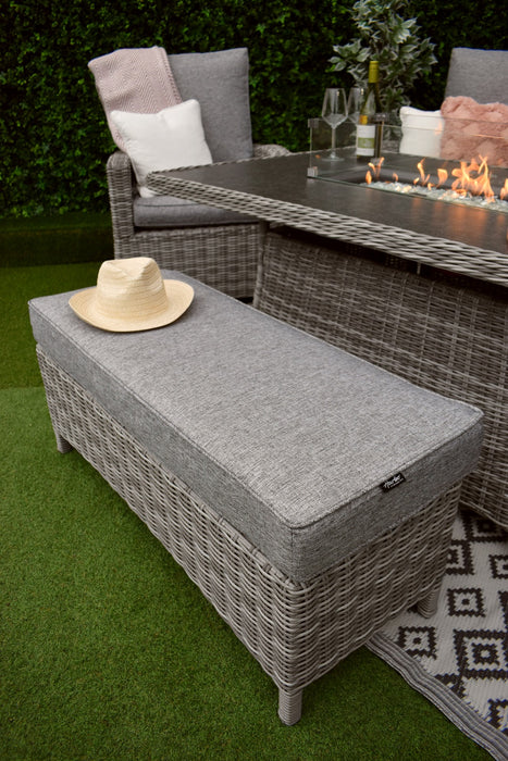 Tuscany Reclining 5pc Sofa Fire Pit Suite Grey