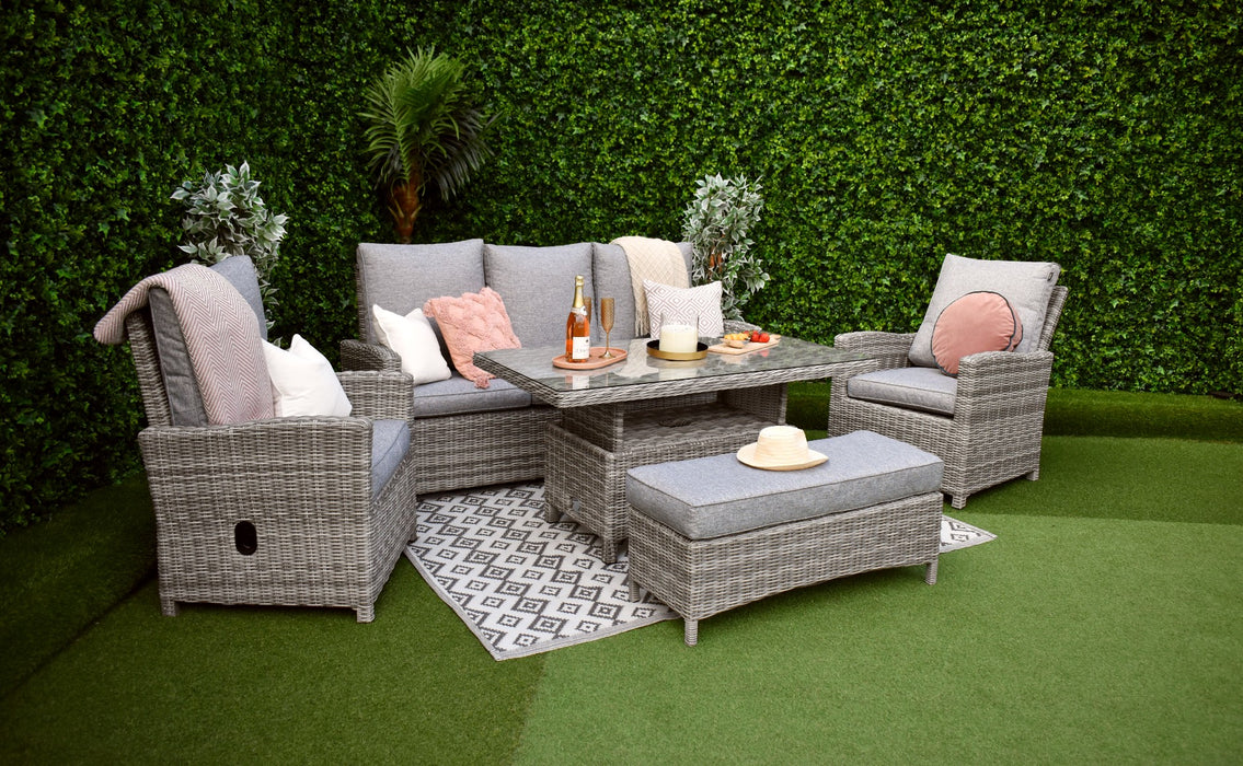 Tuscany Reclining 5pc Sofa Suite Grey