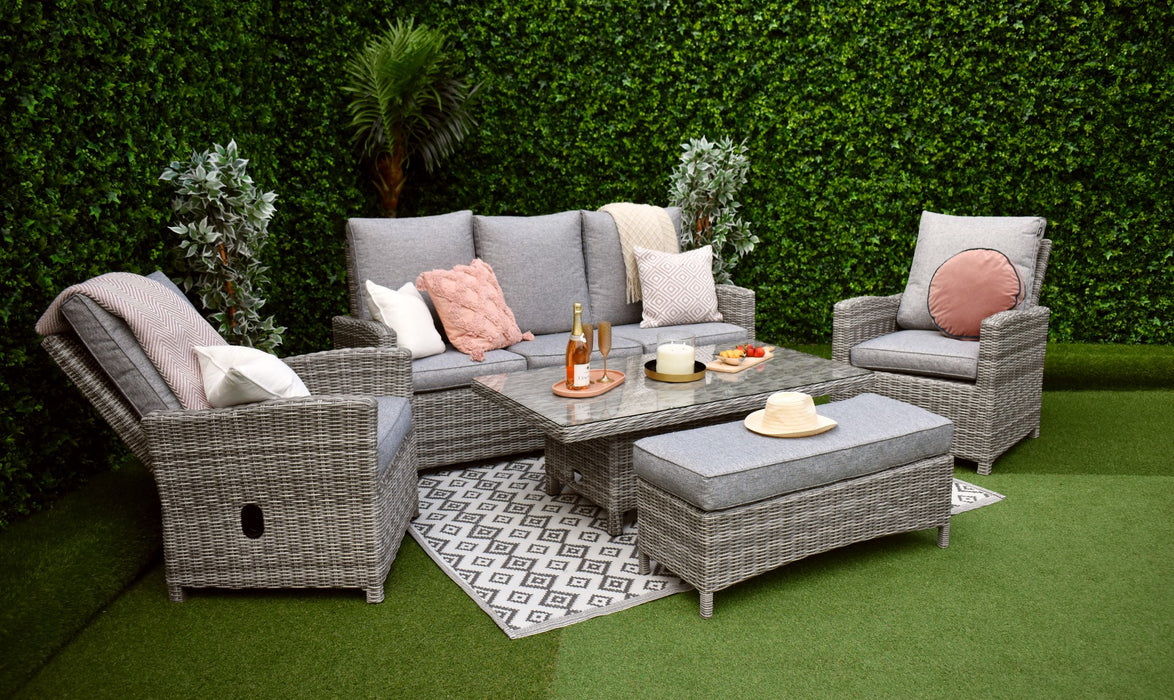 Tuscany Reclining 5pc Sofa Suite Grey