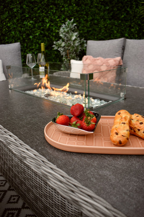 Tuscany Reclining 5pc Sofa Fire Pit Suite Grey
