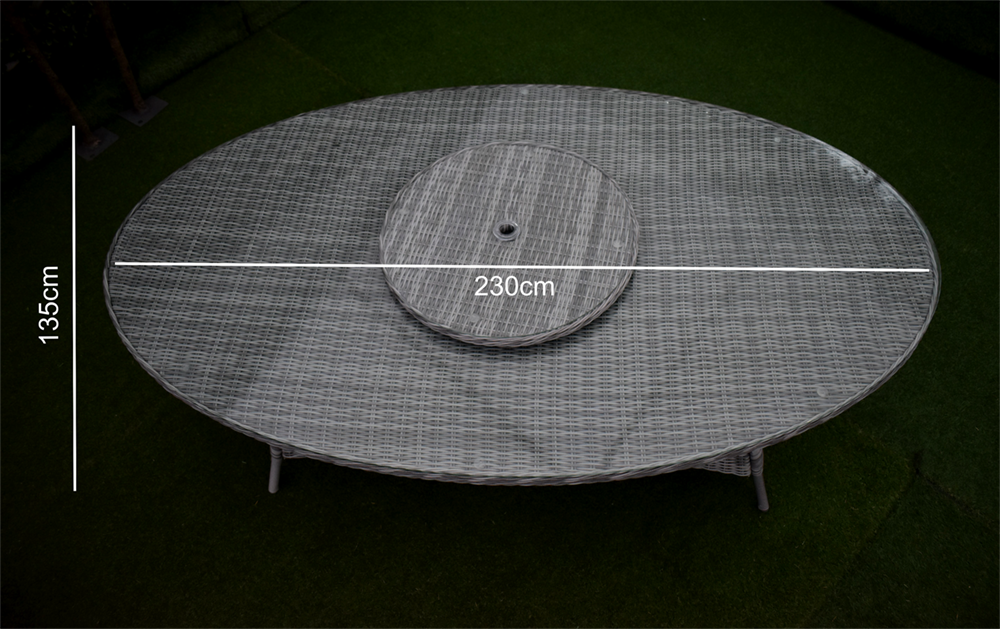 Tuscany Eight Oval Dining and Reclining Grey