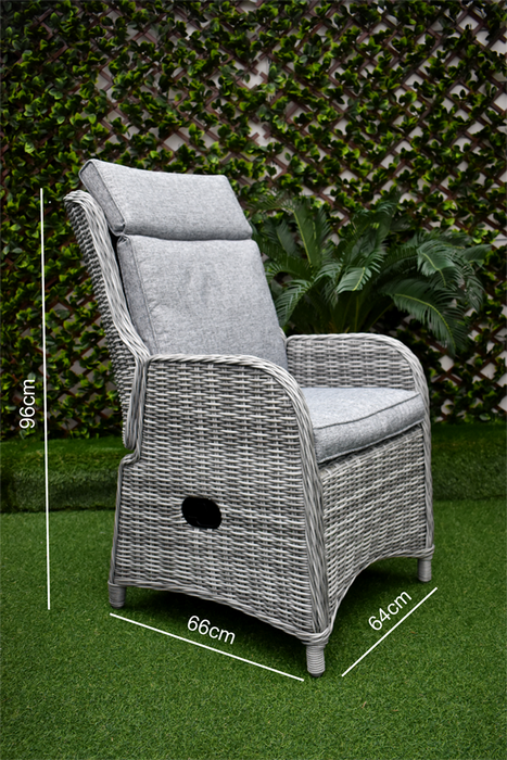 Tuscany Six Seater Reclining Suite Grey
