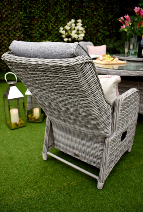 Tuscany Eight Oval Dining and Reclining Grey