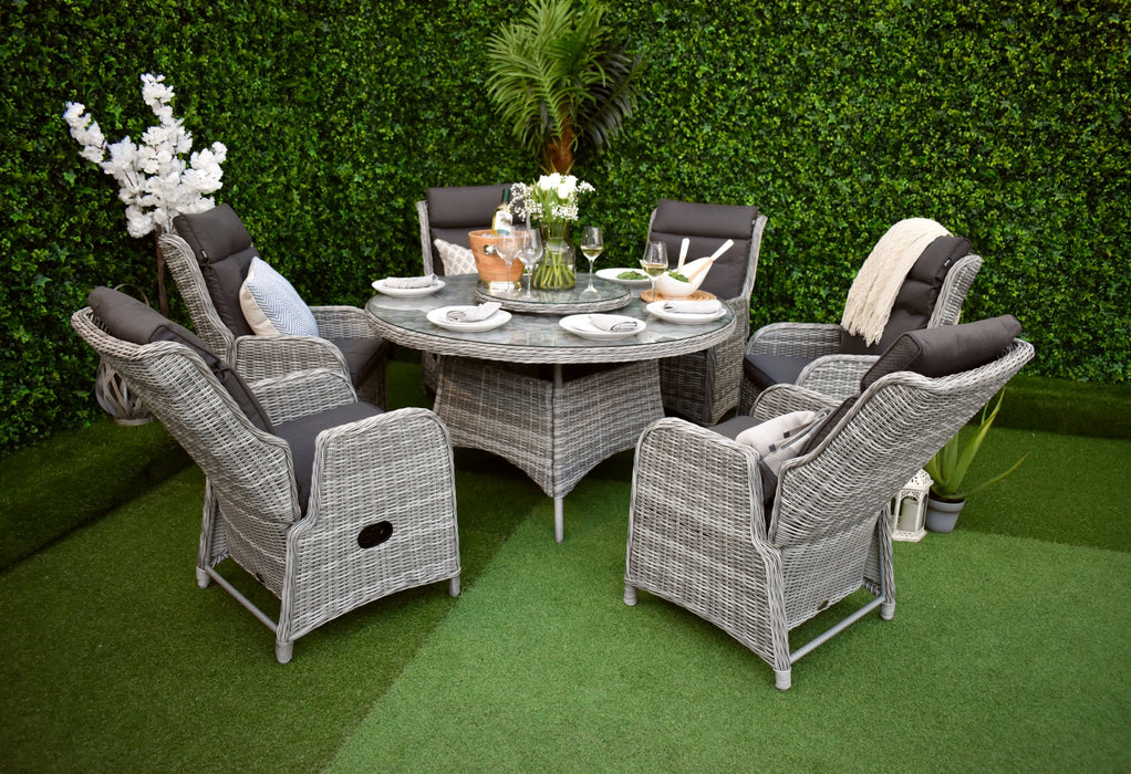 Tuscany Six Seater Reclining Suite Charcoal