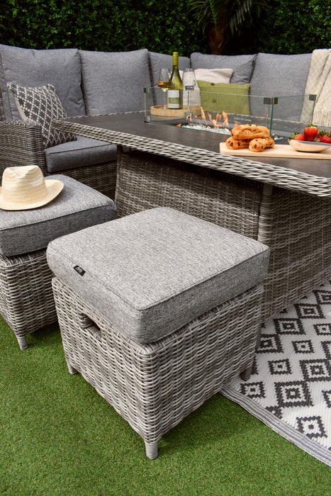 Tuscany L-Corner Reclining Firepit Speckled Grey